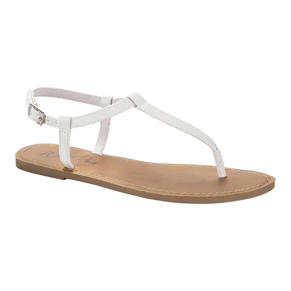 Wild Pair Women's Krisleyy Embellished Thong Flat Sandals White Size 10 1/2 M - Picture 1 of 1